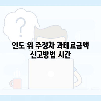 인도 위 주정차 과태료금액 신고방법 시간