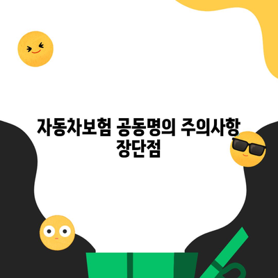 자동차보험 공동명의 주의사항 장단점