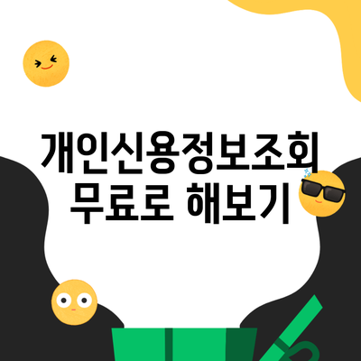 개인신용정보조회 무료로 해보기