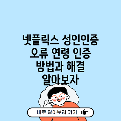 넷플릭스 성인인증 오류 연령 인증 방법과 해결 알아보자