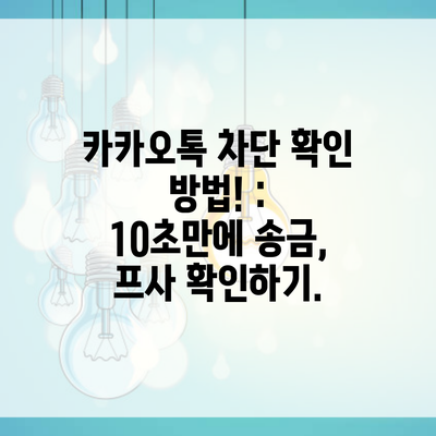 카카오톡 차단 확인 방법! : 10초만에 송금, 프사 확인하기.