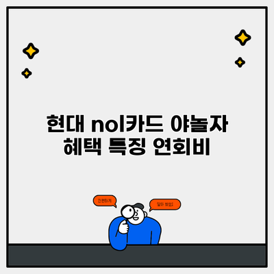 현대 nol카드 야놀자 혜택 특징 연회비
