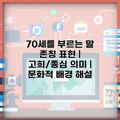 70세를 부르는 말 존칭 표현 | 고희/종심 의미 | 문화적 배경 해설