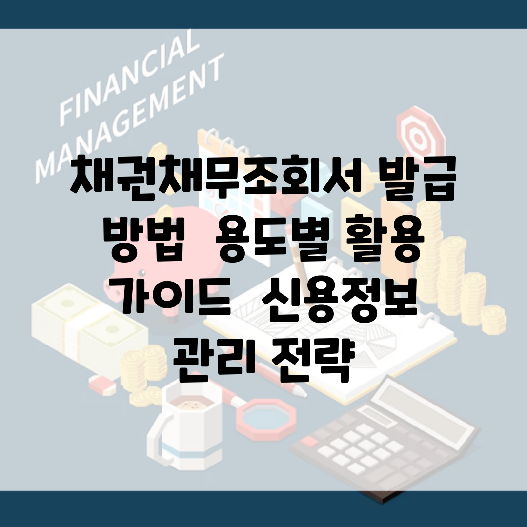 채권채무조회서 발급 방법 | 용도별 활용 가이드 | 신용정보 관리 전략