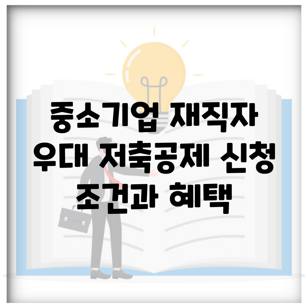 중소기업 재직자 우대 저축공제 신청 조건과 혜택
