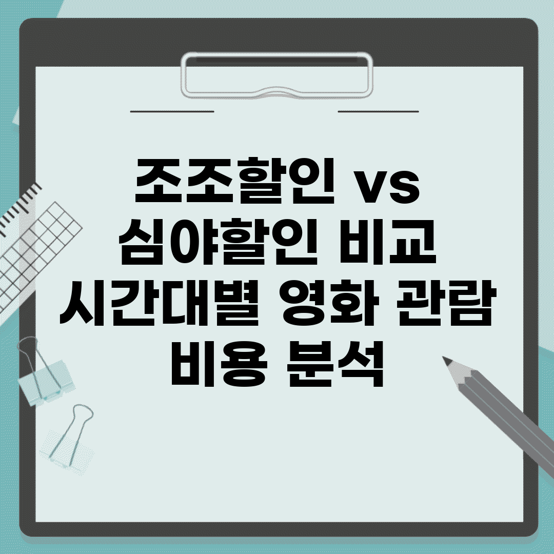 조조할인 vs 심야할인 비교 | 시간대별 영화 관람 비용 분석