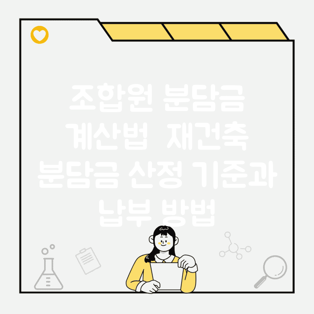 조합원 분담금 계산법 | 재건축 분담금 산정 기준과 납부 방법
