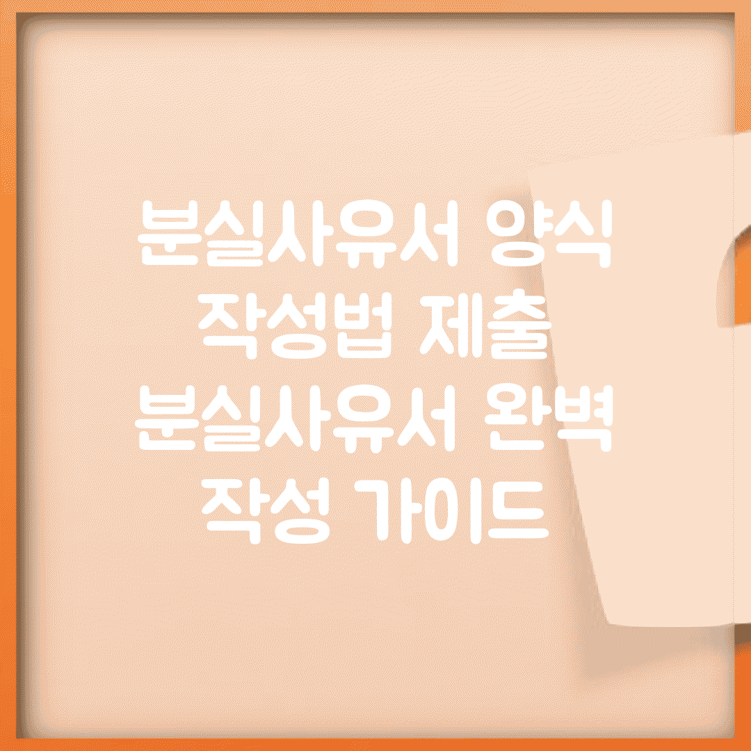 분실사유서 양식 작성법 제출 | 분실사유서 완벽 작성 가이드