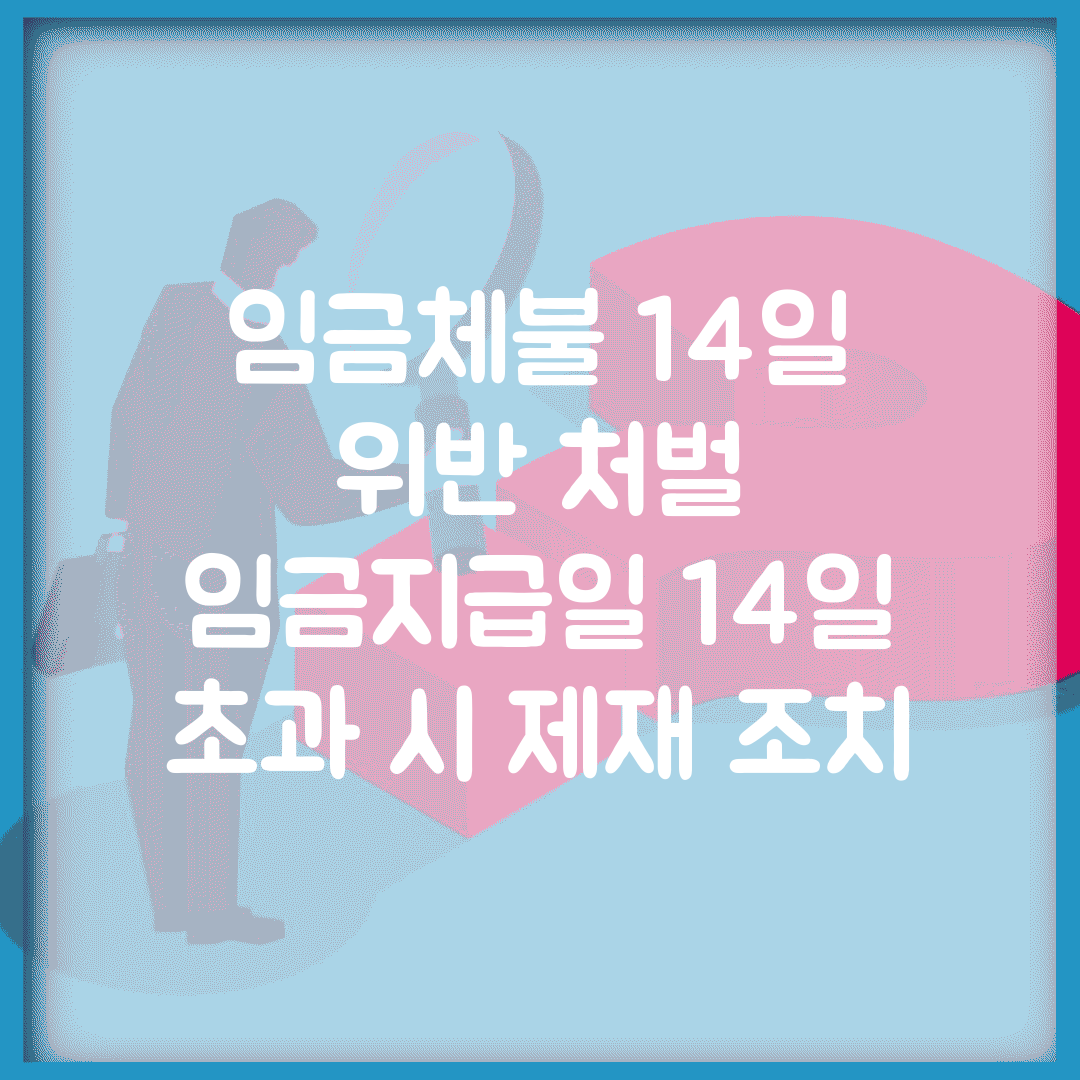 임금체불 14일 위반 처벌 | 임금지급일 14일 초과 시 제재 조치