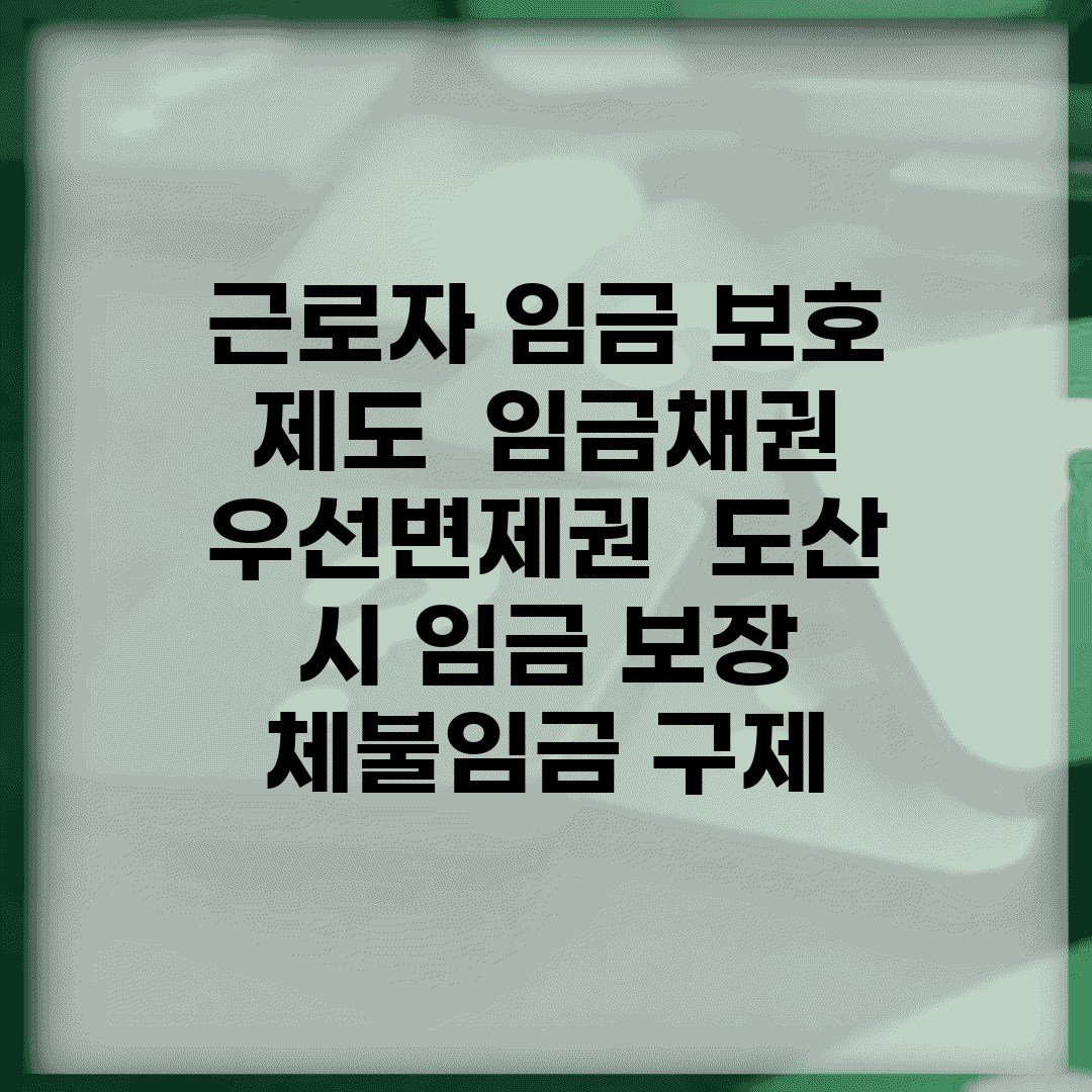 근로자 임금 보호 제도 | 임금채권 우선변제권 | 도산 시 임금 보장 | 체불임금 구제