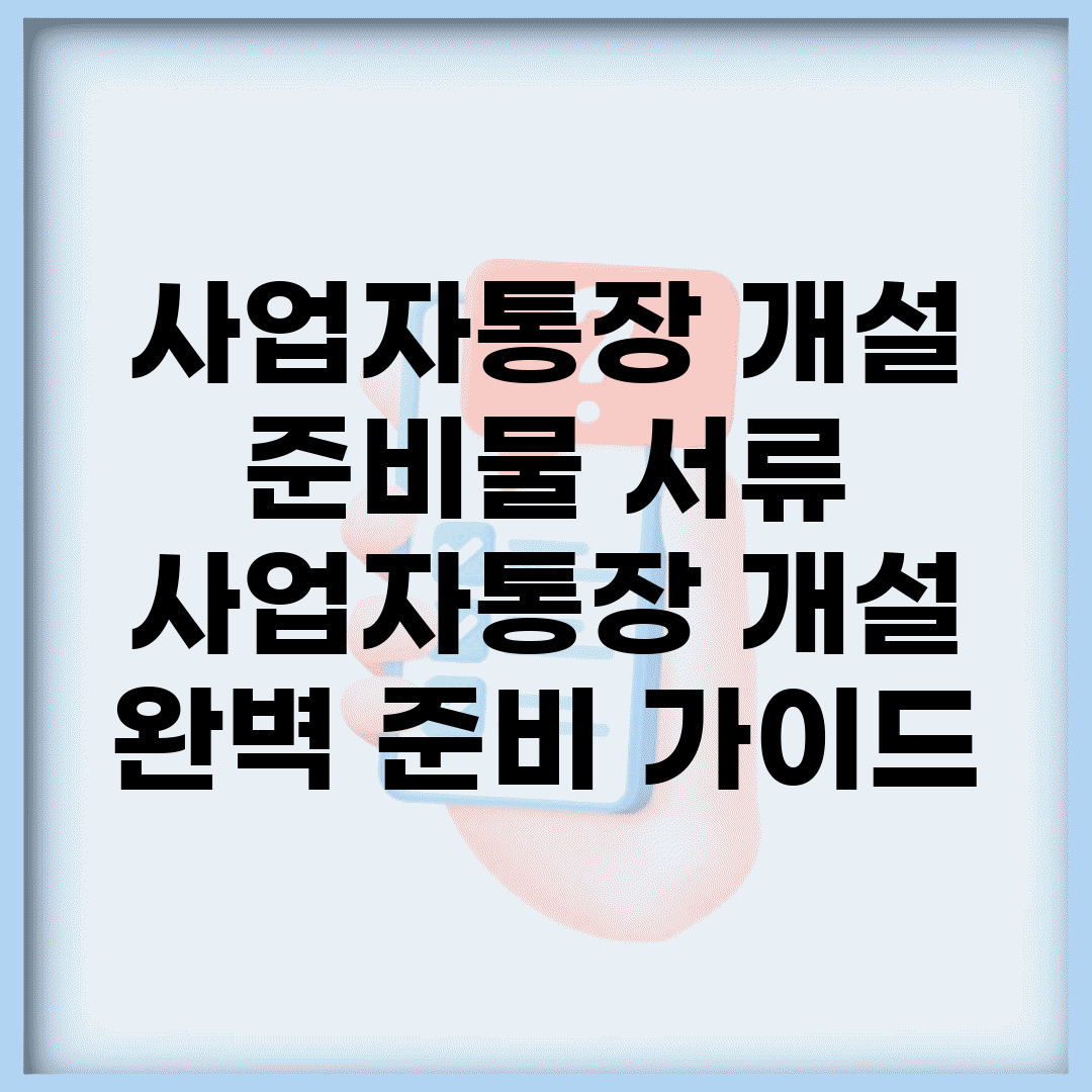 사업자통장 개설 준비물 서류 | 사업자통장 개설 완벽 준비 가이드