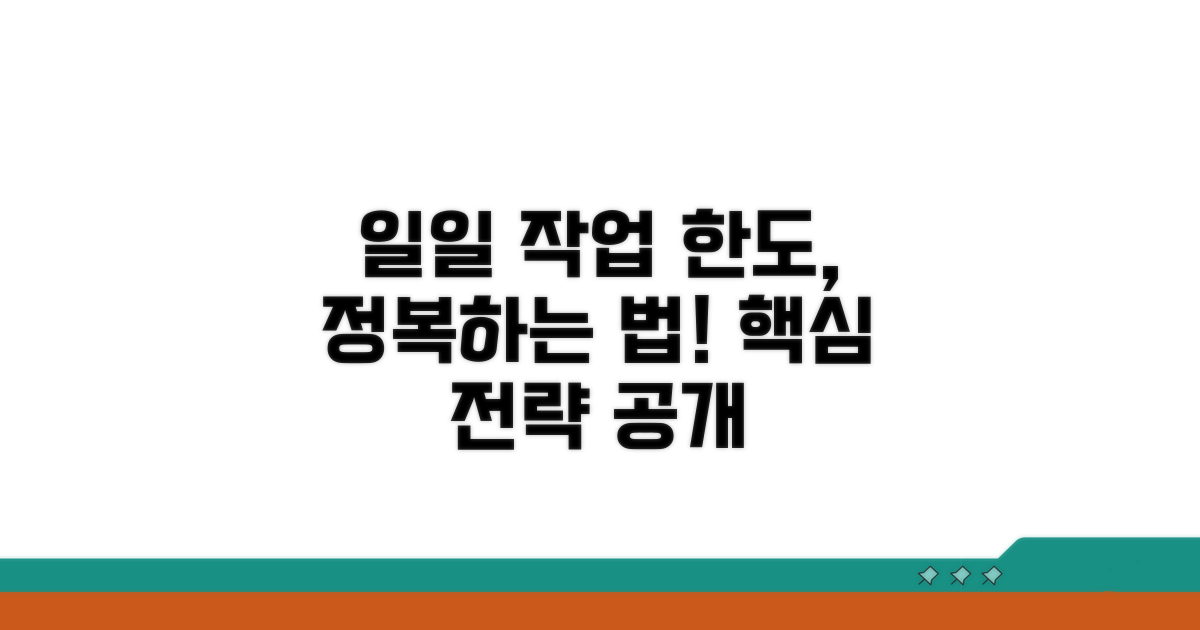 일일 작업 한도, 이것이 핵심