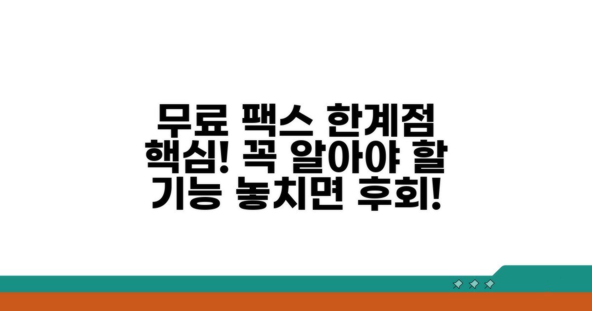 무료 웹팩스 한계점과 핵심 기능