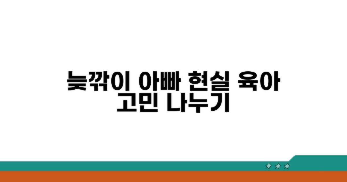 늦은 육아, 연장아빠의 현실적인 고민