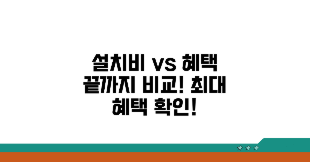 설치 비용과 지원 혜택 상세 비교