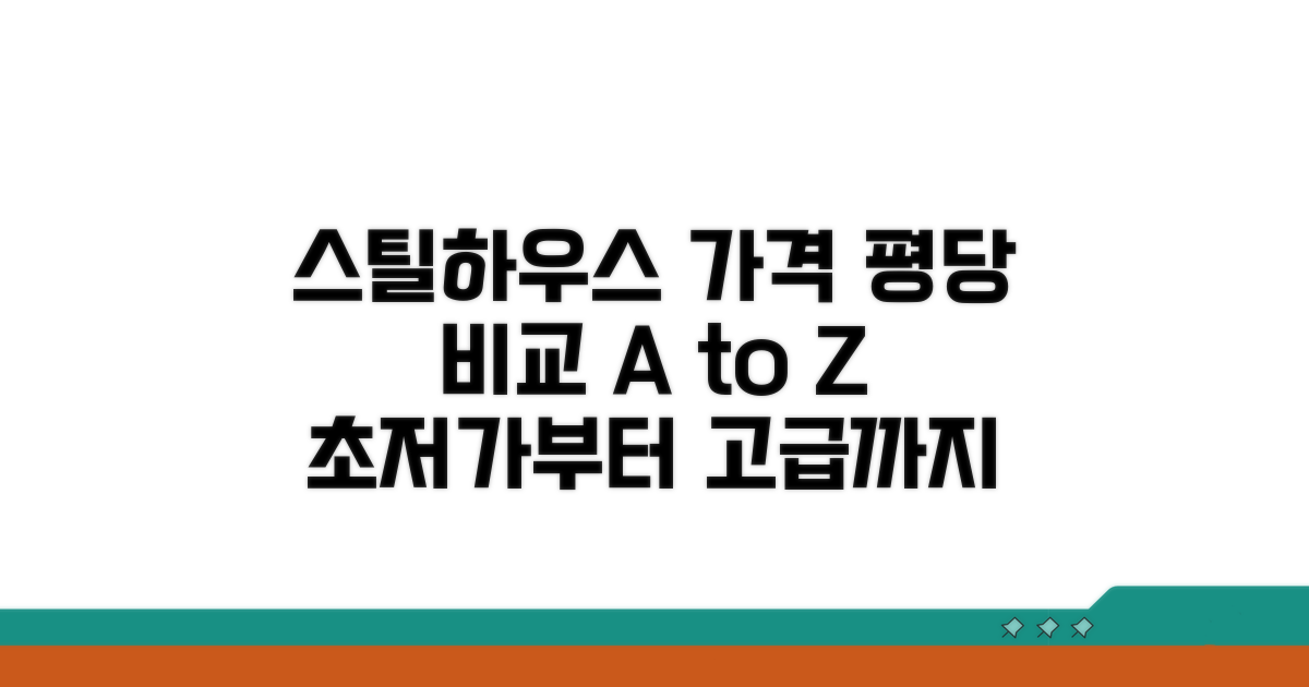 스틸하우스 평당 가격 구조별 비교