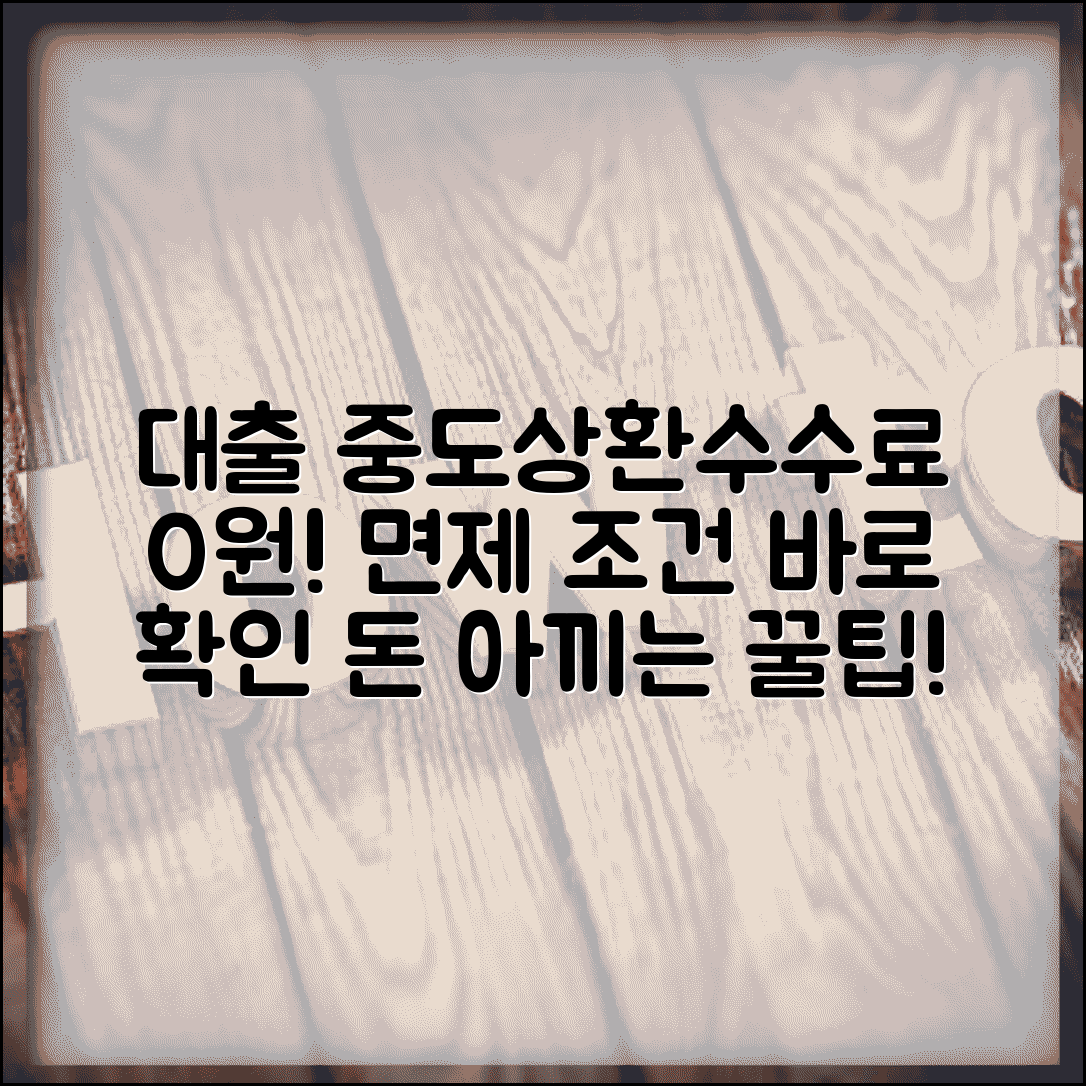 중도상환수수료 절약 | 대출 중도상환 수수료 면제 조건