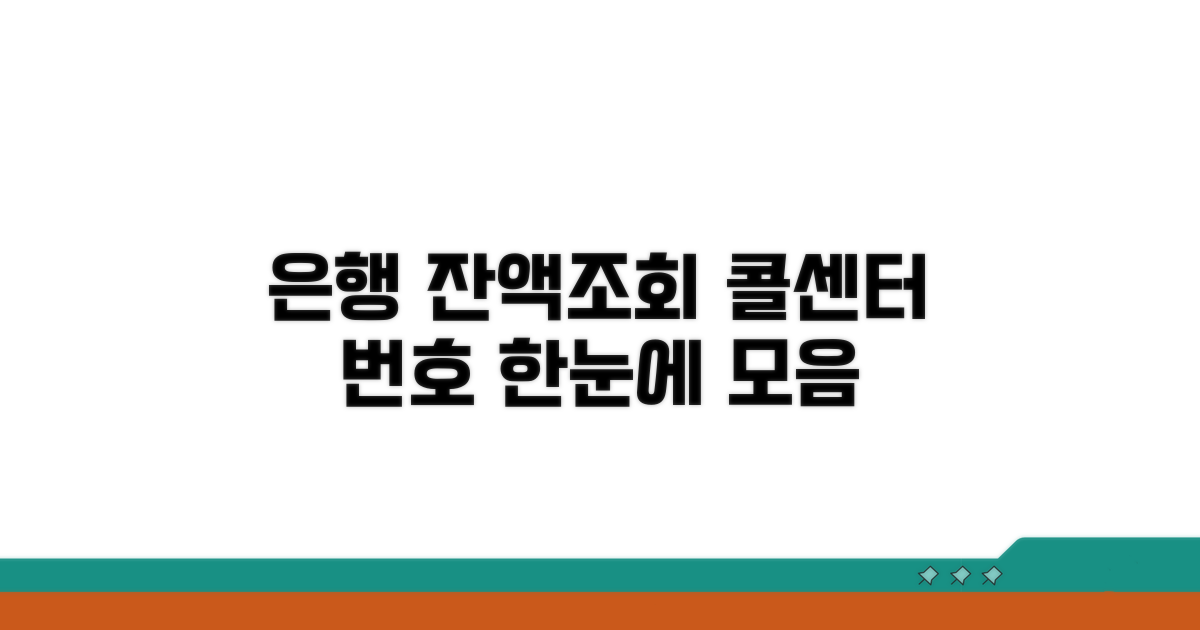은행별 잔액조회 콜센터 번호