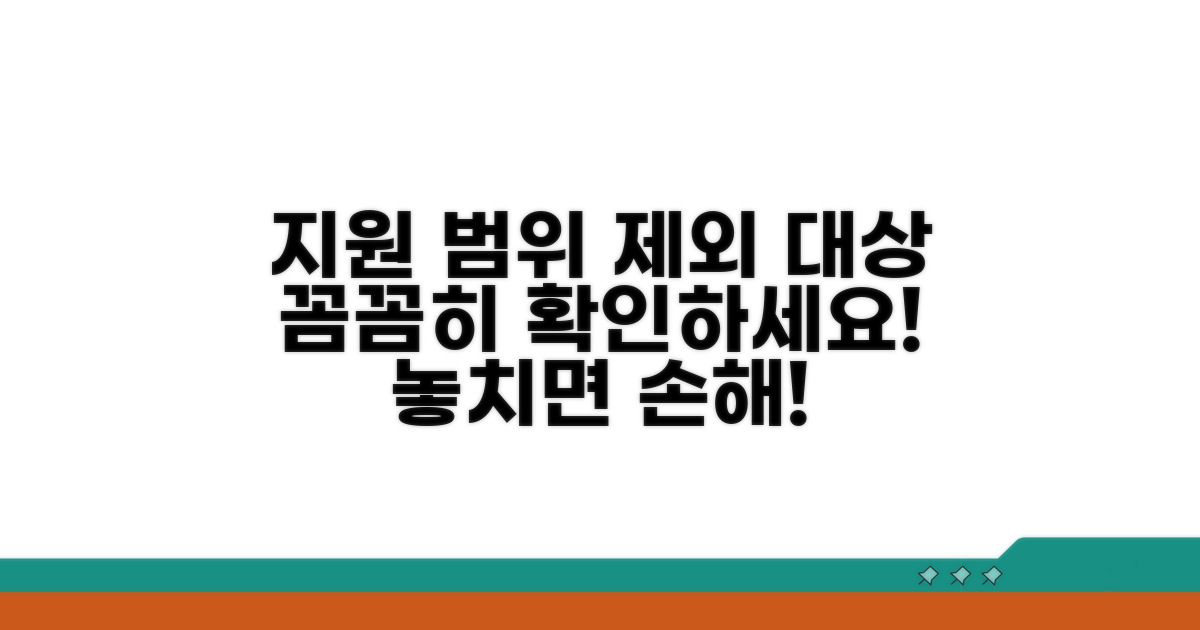 지원 범위와 제외 대상 꼼꼼히 확인