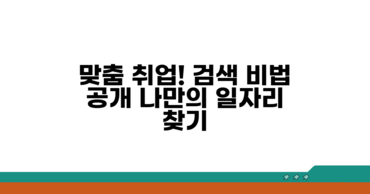 맞춤 일자리 검색 비법 공개