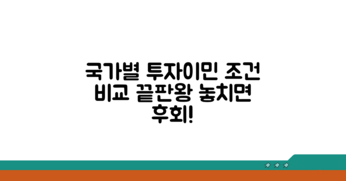 국가별 투자이민 상세 조건 비교