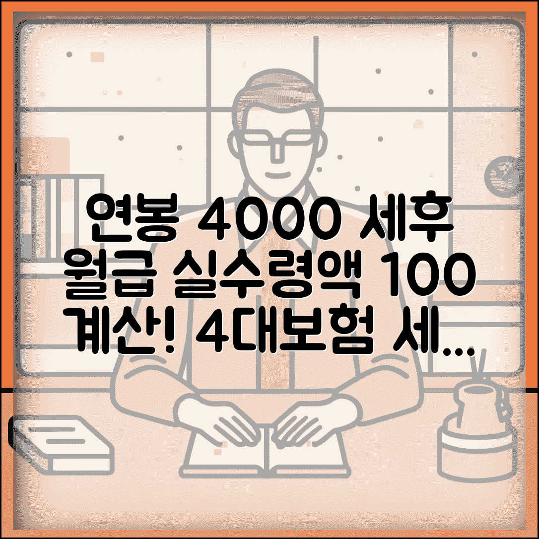 연봉 4000만원 세후 실수령 정확한 계산 | 4대보험 세금 제외 실제 월급