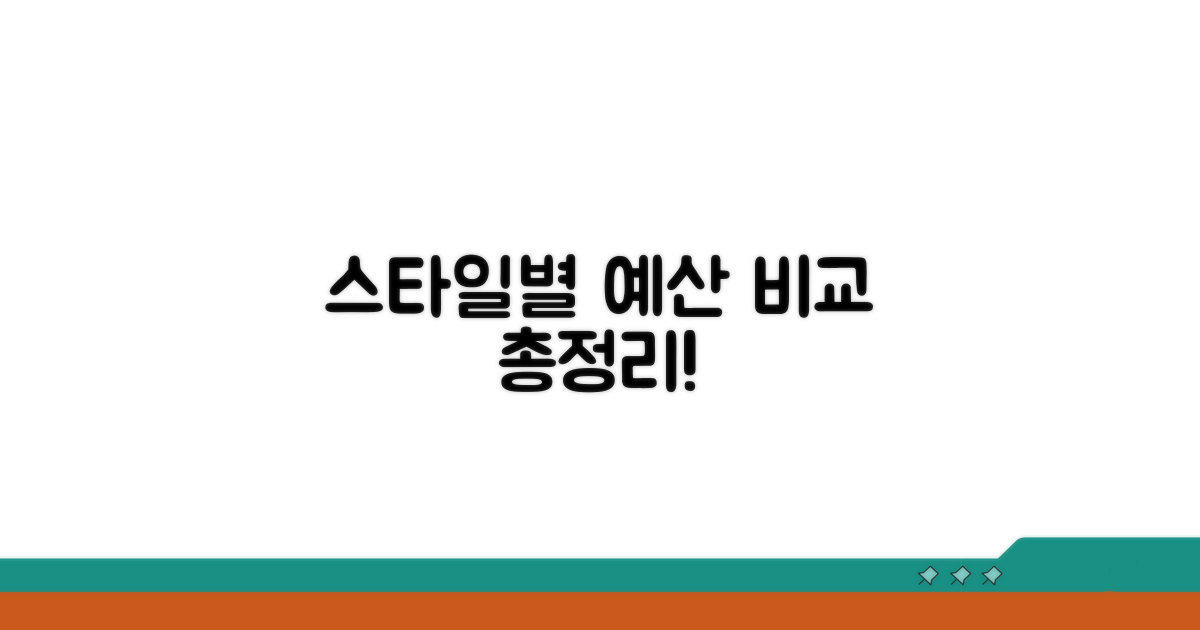 스타일별 예산 비교 분석 총정리