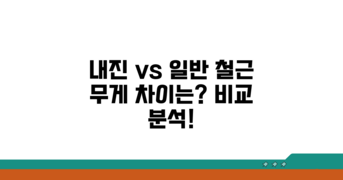 내진 철근과 일반 철근 중량 차이 비교