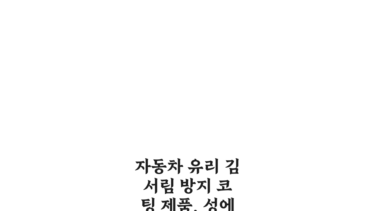 자동차 유리 김 서림 방지 코팅 제품, 성에 제거 예방 5가지 꿀팁